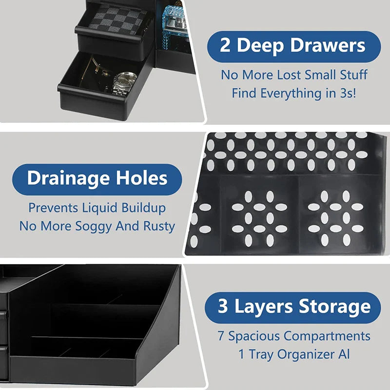 Sleek Cologne Organizer with Drawers